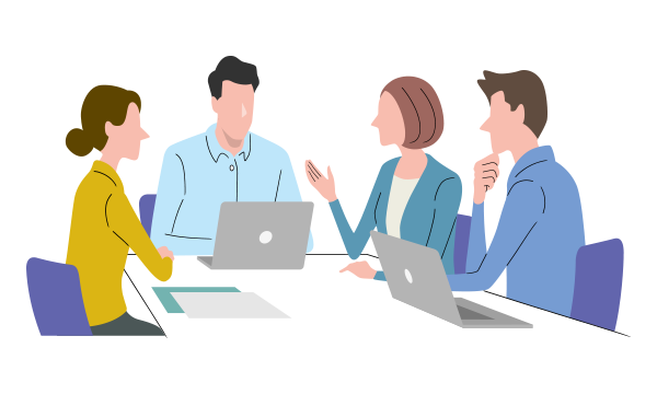 先輩社員座談会のイメージイラスト